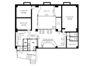 ロサンゼルスクラブのレイアウト図面間取り