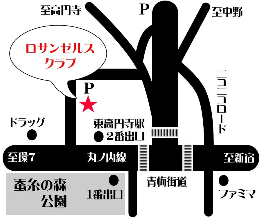 ロサンゼルスクラブ アクセス地図マップ